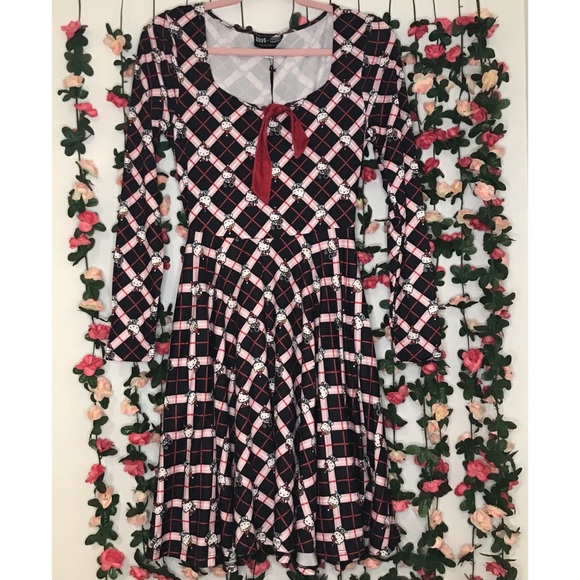 Hello Kitty Dresses & Skirts - Sanrio Hello Kitty X Unique Vintage Holiday Christmas Plaid Print Dress NWT